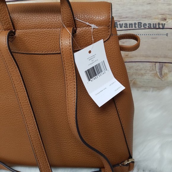 Kate Spade New York Leila Medium backpack Pebbled Leather Ginger Brown Bookbag - Picture 5 of 11